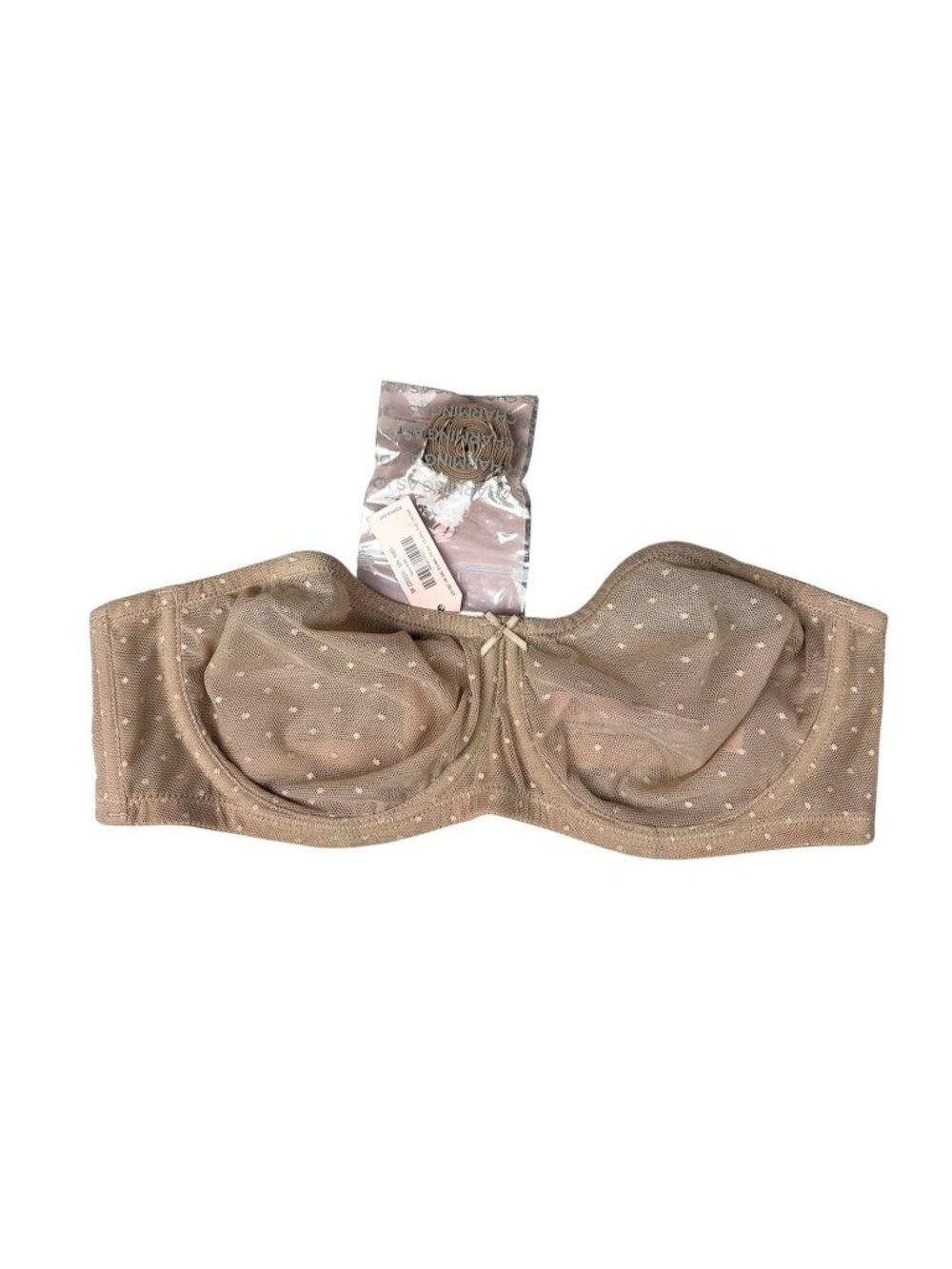 Dobreva Women's Mesh Strapless Bra Sheer Unlined See Through Underwire Bra 36C